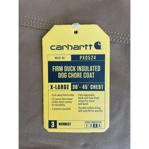 Carhartt Quilted Dog Coat Brown Size XL Duck Insulated Lined Hunting NWT - Picture 4 of 8